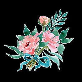 粉色花蕊透明裝飾素材