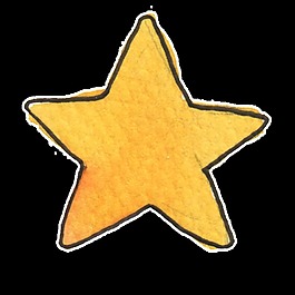 黃色星星透明裝飾素材