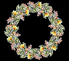 飛揚(yáng)花圈透明裝飾素材