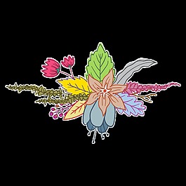 多彩樹(shù)葉透明裝飾素材