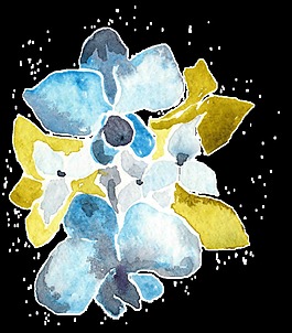 水墨藝術(shù)花卉透明裝飾素材