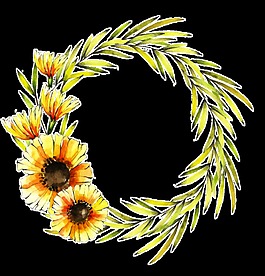 黃色太陽花透明裝飾素材