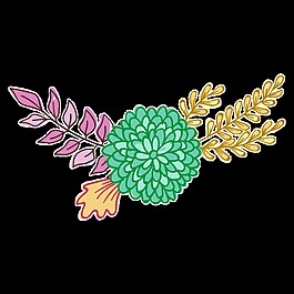 糖果色植物透明裝飾素材