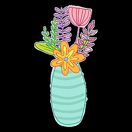 藍(lán)色線條花瓶透明裝飾素材