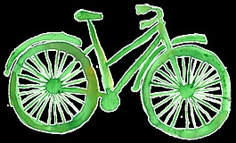 綠色自行車透明裝飾素材