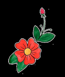紅心花束透明裝飾素材