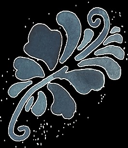 灰色水墨植物透明裝飾素材