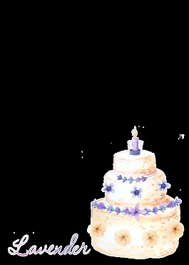 唯美生日蛋糕透明裝飾素材