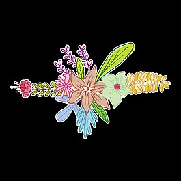 夢(mèng)幻時(shí)尚花卉透明裝飾素材