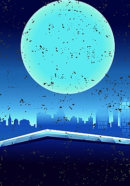 城市剪影背景裝飾