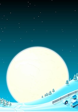圣誕節夜景插畫背景