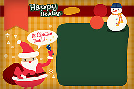 卡通圣誕節夜景插畫背景