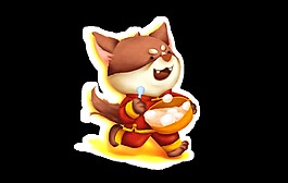 狗狗吃湯圓裝飾素材
