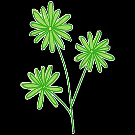 灿绿烟花透明装饰素材