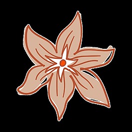 棕黃花瓣透明裝飾素材