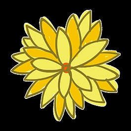 金色黃花透明裝飾素材