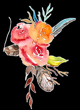 粉红花蕊透明装饰素材