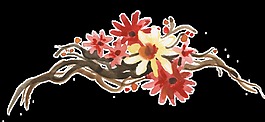 紅花花枝透明裝飾素材