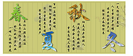 春夏秋冬古典展板