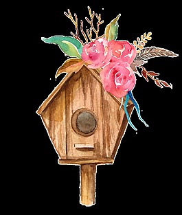 花中小屋透明裝飾素材