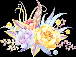 三色花蕊透明裝飾素材