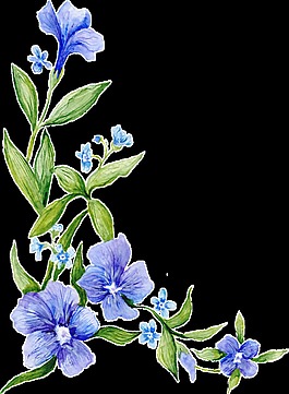紛紫花蕊透明裝飾素材