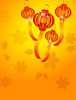 矢量中國風(fēng)新年紅燈籠剪紙背景