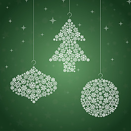 雪花矢量圣誕樹圓球