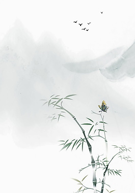 簡(jiǎn)約水墨竹子廣告背景設(shè)計(jì)