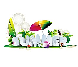 創(chuàng)意夏天標(biāo)志png元素