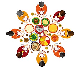 卡通團圓飯png元素