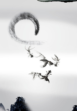 中國風(fēng)水墨PSD背景素材