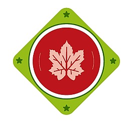 卡通綠色圓圈樹葉png元素