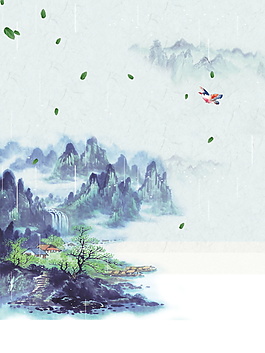 精美水墨風(fēng)海報(bào)背景