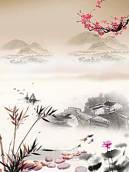 精美時尚中國風海報背景素材