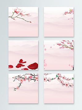 唯美桃花主圖背景PSD