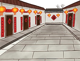卡通節(jié)日喜慶房屋png元素