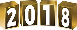 金色2018png元素