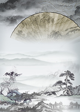 中國風(fēng)水墨PSD背景素材