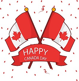 卡通紅色慶祝旗幟png元素