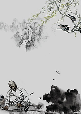 精美中國風(fēng)水墨PSD背景素材