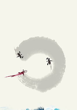 典雅中國(guó)風(fēng)水墨PSD背景素材