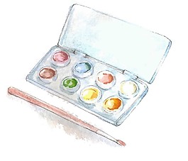 手繪畫(huà)畫(huà)顏料元素