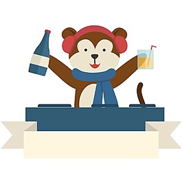 卡通手繪小猴PNG元素