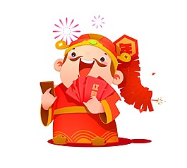 紅色鞭炮紅包元素