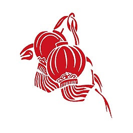 手繪紅色燈籠元素