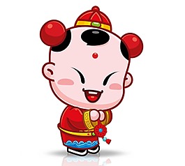 卡通小孩新年元素