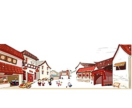 中國風紅色建筑元素