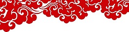紅色祥云花紋PNG元素