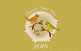 2018新年背景與鳥(niǎo)類(lèi)